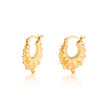 18ct Gold Plated 15mm Creole Hoop Earrings, 925 Sterling Silver