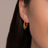 18ct Gold Plated 19mm Creole Hoop Earrings, 925 Sterling Silver