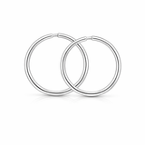 925 Sterling Silver Sleeper Hoop Earrings Available in Sizes 10–25mm