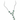925 Sterling Silver Emerald CZ Statement Y Drop Necklace
