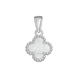 925 Sterling Silver Mother Of Pearl Clover Pendant for Silver Necklaces