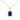 925 Sterling Silver Oblong Halo Sapphire CZ Pendant Necklace