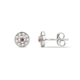925 Sterling Silver Cubic Zirconia Stud Earrings Featuring a Pink Tourmaline Cubic Zirconia Centre Stone Representing The October Birthstone