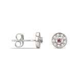 925 Sterling Silver Cubic Zirconia Stud Earrings Featuring a Pink Tourmaline Cubic Zirconia Centre Stone Representing The October Birthstone