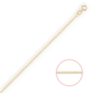 9ct Gold Faceted Flat Curb Chain