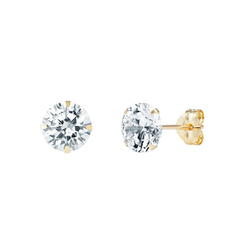 9ct Gold Classic Cubic Zirconia Stud Earrings