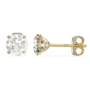 April Birthstone Diamond CZ 9ct Gold Stud Earrings