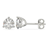 April birthstone diamond CZ silver stud earrings