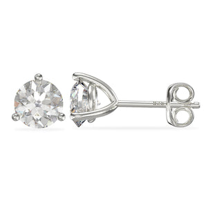 April birthstone diamond CZ silver stud earrings