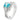 Aquamarine Cubic Zirconia Sterling Silver Solitare Ring