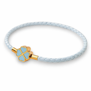 Baby Blue Clover Charm Bracelet