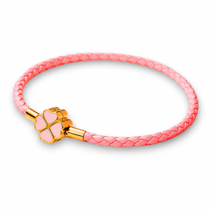 Baby Pink Clover Charm Bracelet