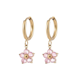 Amnesia Jewellery | Gold Plated Stainless Steel Bloom Huggie Hoops