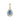 9ct gold and Blue Topaz cubic zirconia Teardrop Pendant with halo of surrounding clear cubic zirconia
