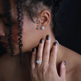 Cubic Zirconia Heart stud Earrings