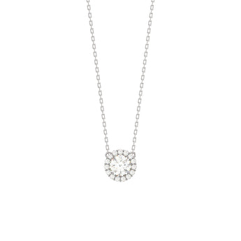 Silver Cubic Zirconia Circle Necklace
