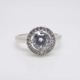 Silver Cubic Zirconia Halo Ring