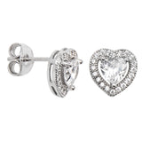 Cubic Zirconia Heart stud Earrings