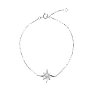 Sterling Silver and Cubic Zirconia Star Bracelet