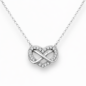 Dainty Sterling Silver Infinity Heart Necklace