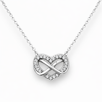 Dainty Sterling Silver Infinity Heart Necklace