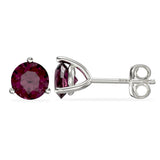 February Birthstone - Amethyst Cubic Zirconia Silver Stud Earrings