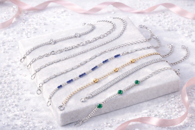 Flat lay image of Silver and Cubic Zirconia Bracelets by Urban Pizazz