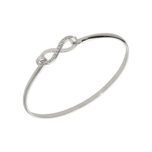 Sterling Silver and Cubic Zirconia Infinity Bangle Bracelet