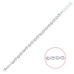 925 Sterling Silver Infinity Cubic Zirconia Bracelet