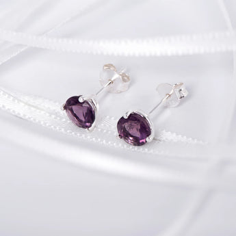 June Birthstone - Alexandrite Cubic Zirconia Silver Stud Earrings