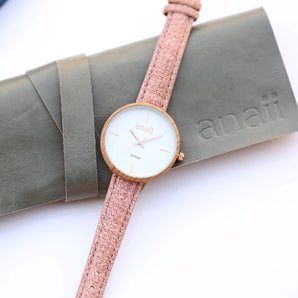 Ladies Handwriting Engraved Anaii Watch - Sweet Pink