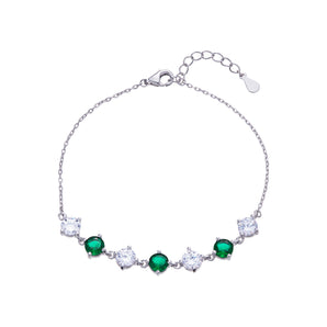 925 Sterling Silver & Emerald CZ Bracelet