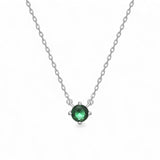925 Sterling Silver & Emerald Coloured CZ Necklace