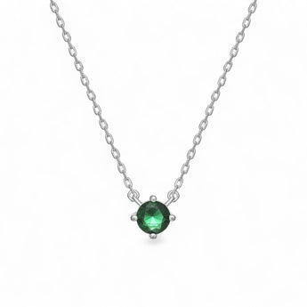925 Sterling Silver & Emerald Coloured CZ Necklace