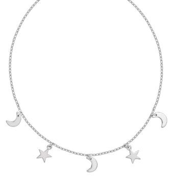 Sterling Silver Moon and Star Necklace