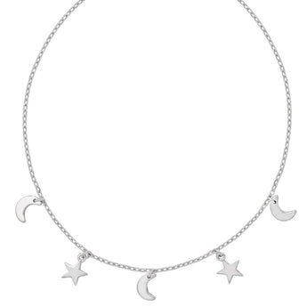 Sterling Silver Moon and Star Necklace