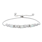 Opal infinity weave bolo bracelet with adjustable slider