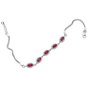 Silver Ruby Cubic Zirconia Bracelet