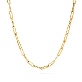 Amnesia Jewellery | Gold Plated Stainless Steel Paperclip Chain Necklace. Our exquisite Daisy Paperclip Chain, available in two stunning finishes: durable stainless steel and luxurious 18ct gold layering. Tarnish Free and Waterproof. Shop now for quality Jewellery/Jewelry!
