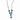 925 Sterling Silver Sapphire Cubic Zirconia Y Necklace