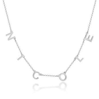 Personalised Spaced Letter Necklace in Silver or Gold Plated