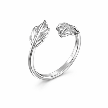 925 Sterling Silver Adjustable Leaf Ring