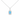Sterling Silver Blue Opal Cubic Zirconia Halo Pendant Necklace