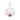 Sterling Silver July Birthstone Claddagh Pendant for Silver Necklaces with Red Ruby Cubic Zirconia Heart Detail