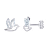 Sterling Siver & Cubic Zirconia Bird Stud Earrings