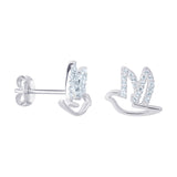 Sterling Siver & Cubic Zirconia Bird Stud Earrings