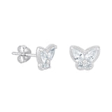 Sterling Silver & Cubic Zirconia Butterfly Stud Earrings
