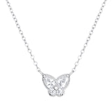 Sterling Silver & Cubic Zirconia Butterfly Necklace