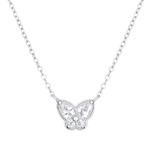 Sterling Silver & Cubic Zirconia Butterfly Necklace