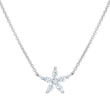 Sterling Silver Cubic Zirconia Flower Necklace